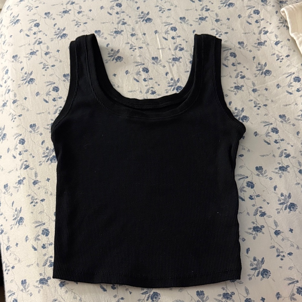 Wild Fable Black Ribbed Tank Top